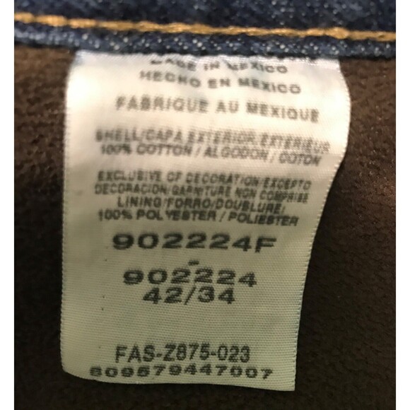 Cabela's Blue Jeans Men's Size 42x28 Brown Flannel Lined Relaxed Denim High Rise - Picture 11 of 12